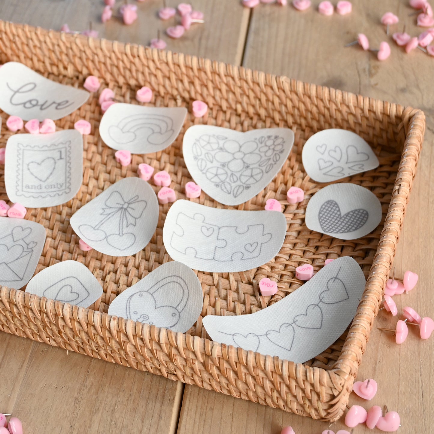 Valentine Stick and Stitch Patches - Free UK Delivery