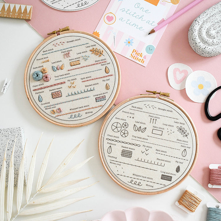 Beginner Embroidery Kit - Learn 24 Stitches- Free UK delivery
