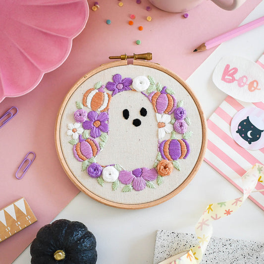 Pumpkin Background Halloween Embroidery Kit - Free UK Delivery