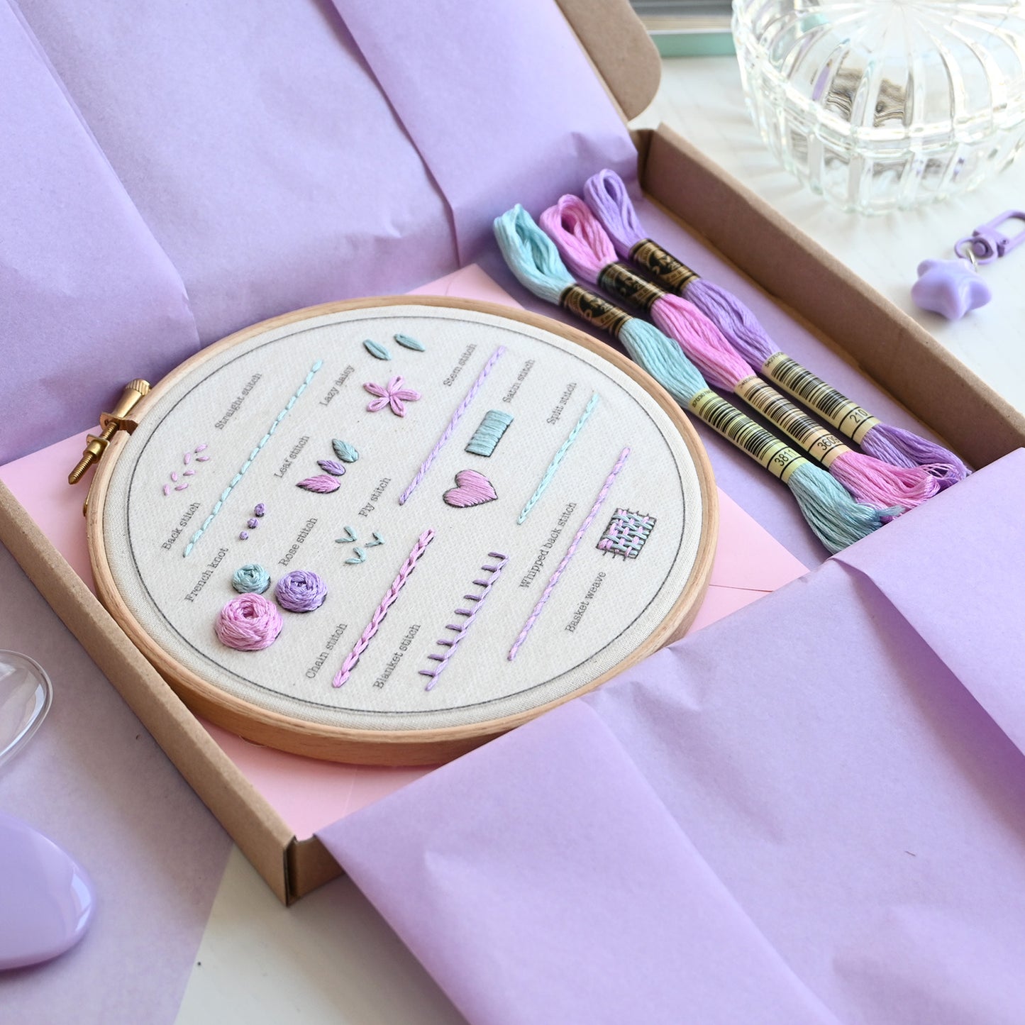 Beginner Embroidery Kit - Learn 14 Stitches - Free UK Delivery