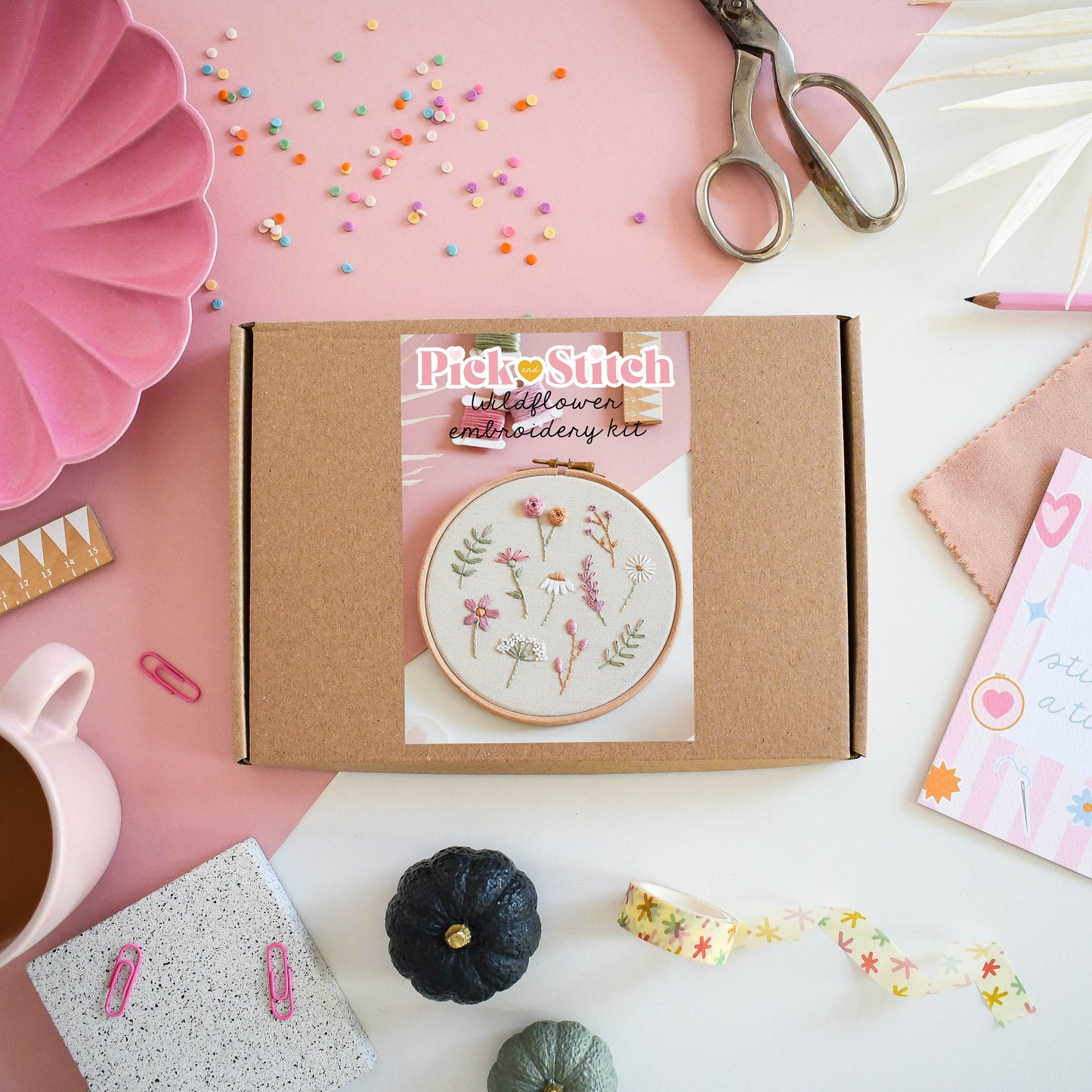 Beginner Embroidery Kit- Wildflowers - Free UK Delivery