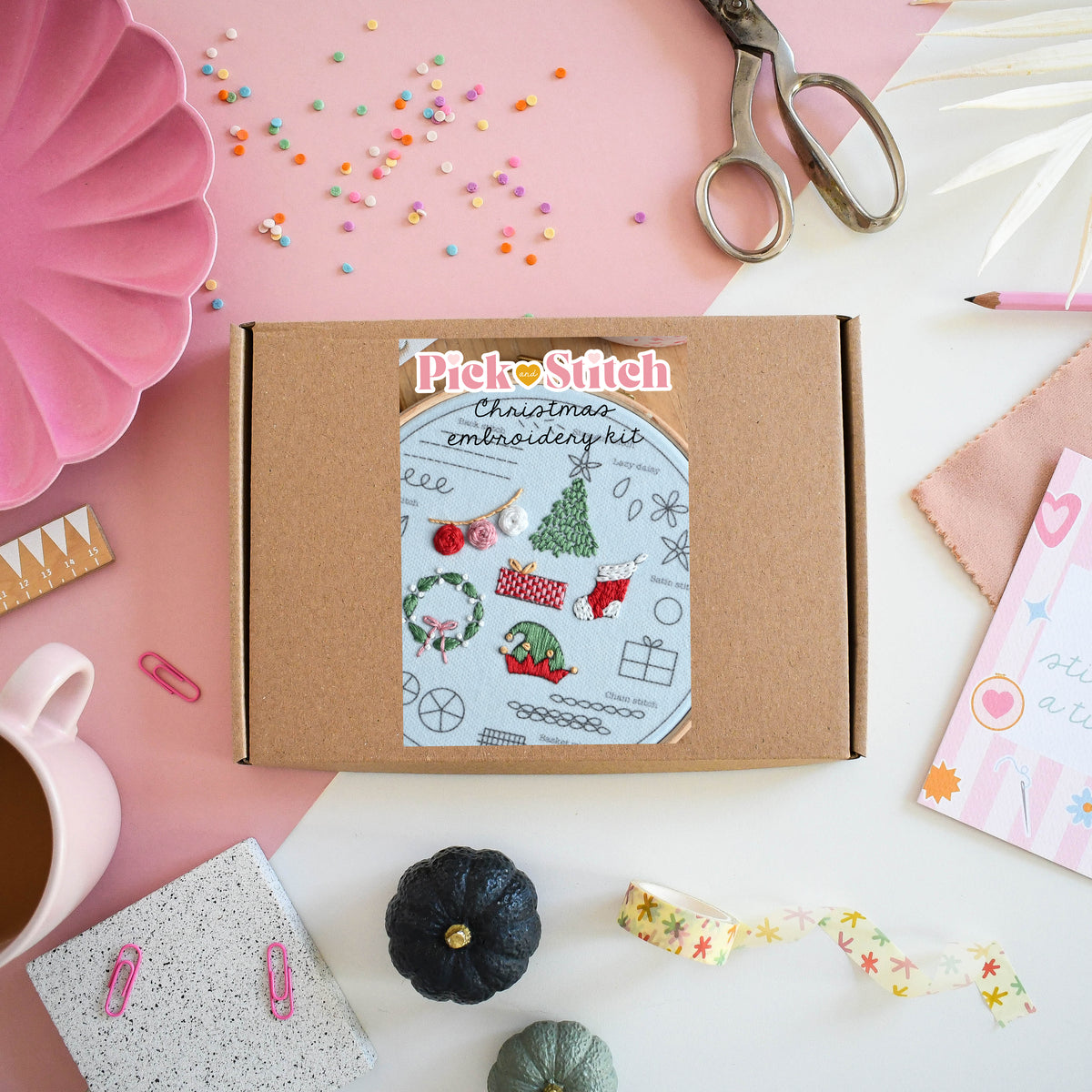 Christmas Beginner Embroidery Kit- Free UK Delivery
