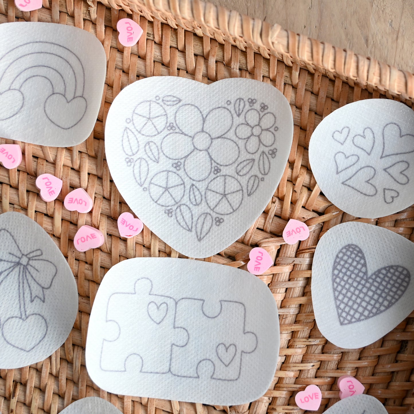 Valentine Stick and Stitch Patches - Free UK Delivery