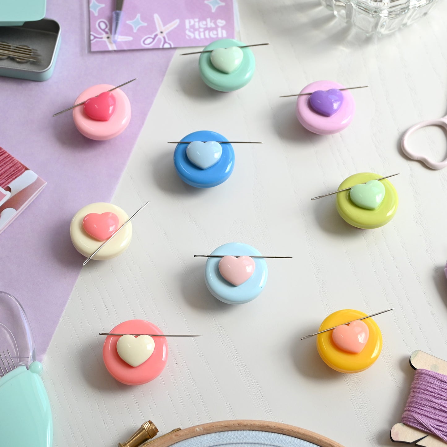 Colourful Heart Needle Minders