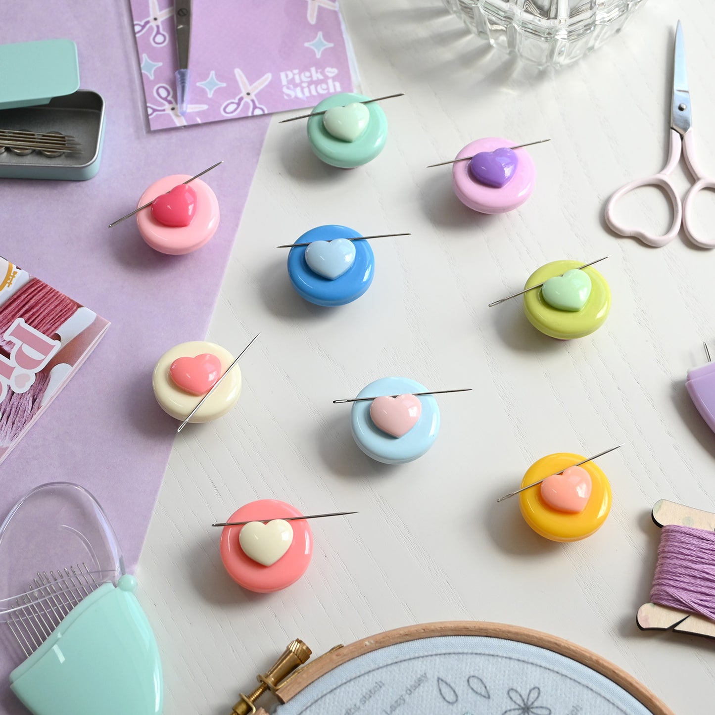 Colourful Heart Needle Minders