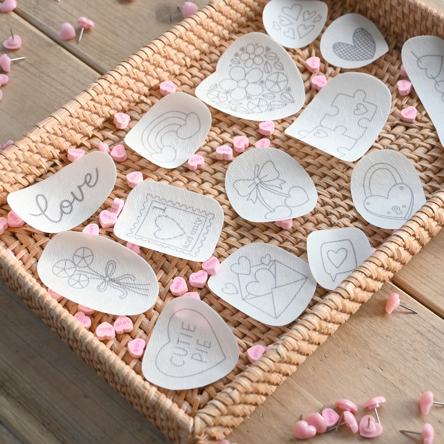 Valentine Stick and Stitch Patches - Free UK Delivery