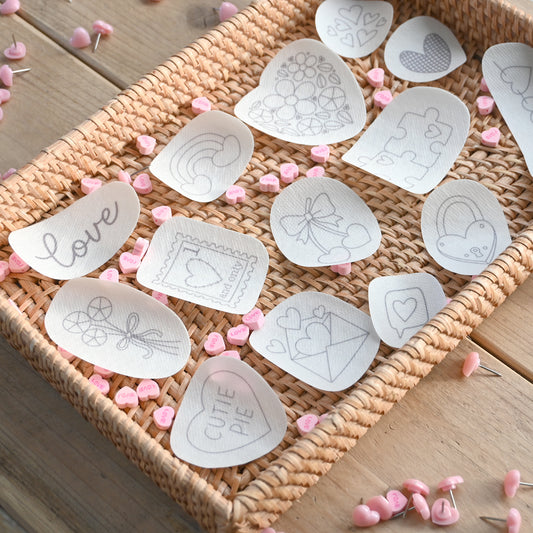 Valentine Stick and Stitch Patches - Free UK Delivery