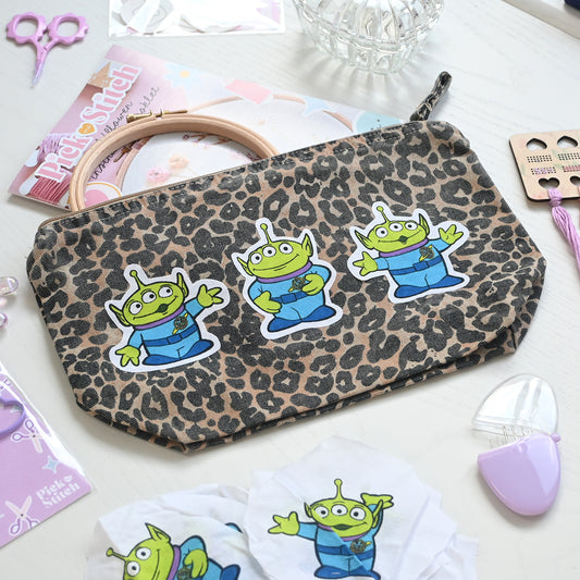 Leopard print craft bag- Cute Aliens - Free UK Delivery