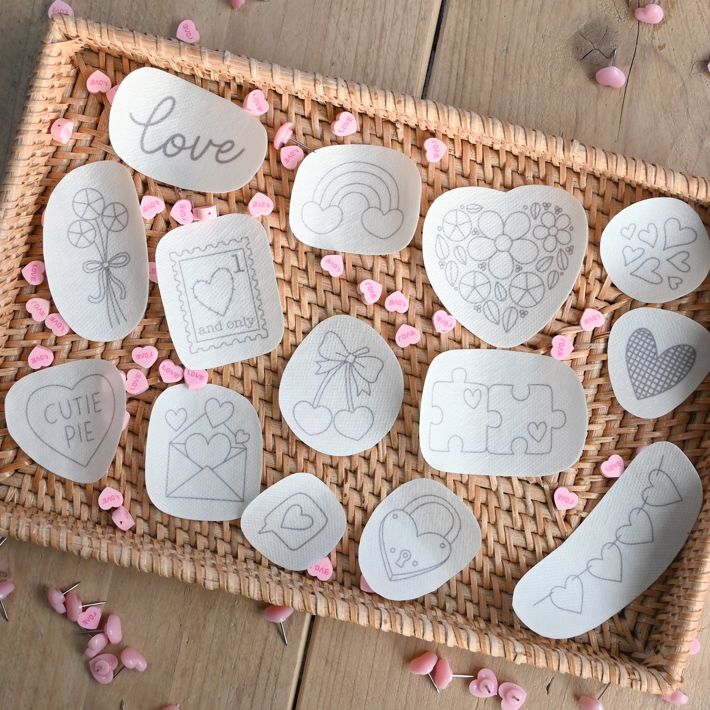 Valentine Stick and Stitch Patches - Free UK Delivery