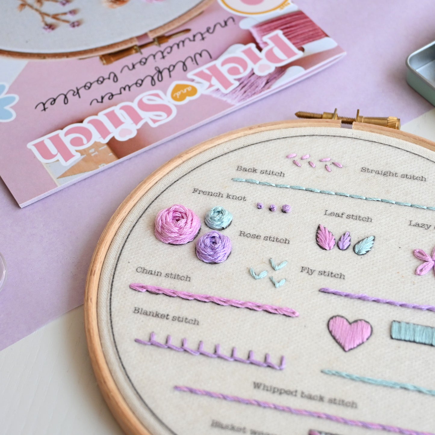 Beginner Embroidery Kit - Learn 14 Stitches - Free UK Delivery