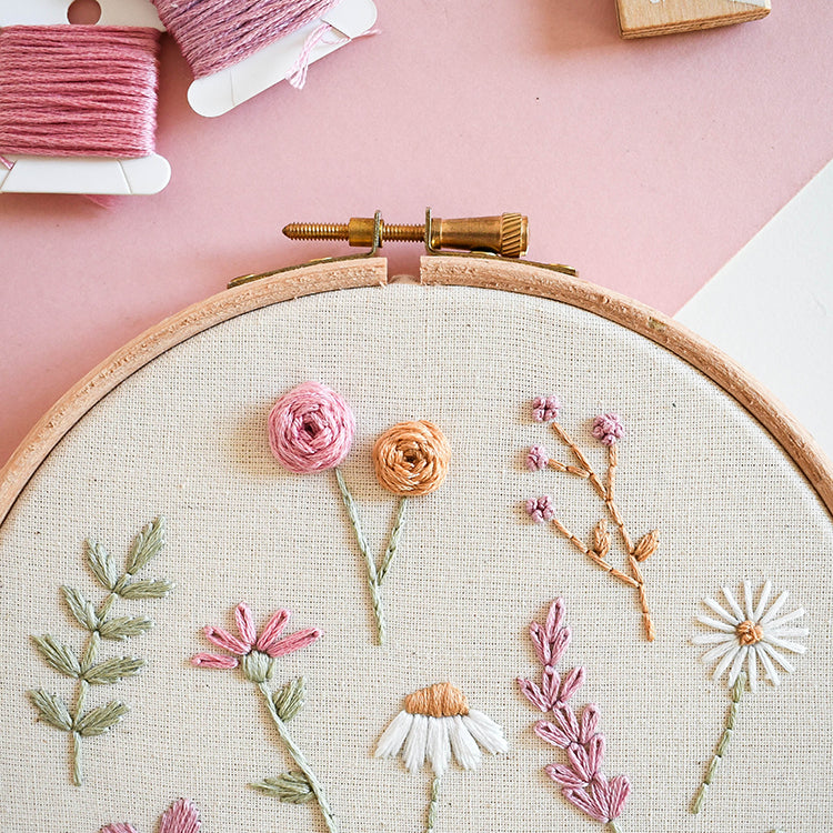 Beginner Embroidery Kit- Wildflowers - Free UK Delivery
