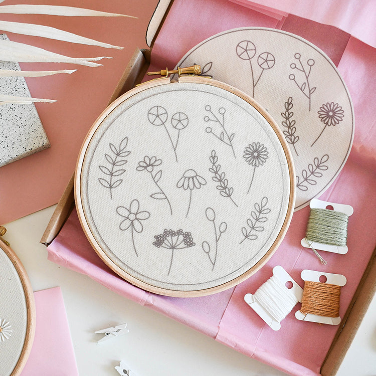 Beginner Embroidery Kit- Wildflowers - Free UK Delivery